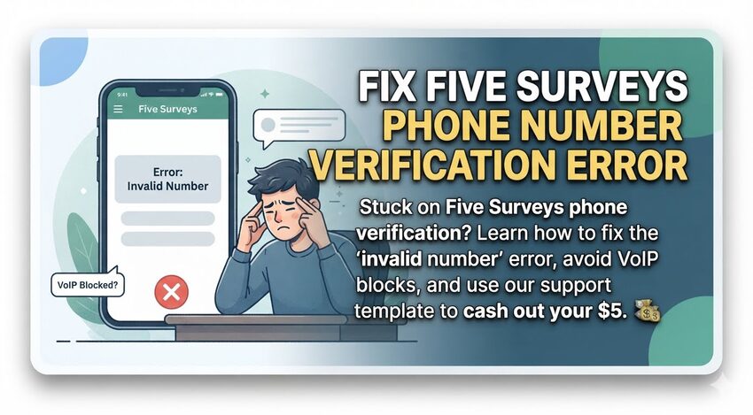 How to fix Five Surveys Phone Number Verification Invalid Error